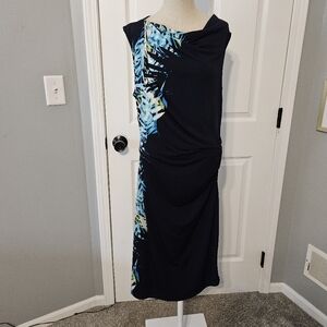 Clearance! Tahari cowl neck tropical dress